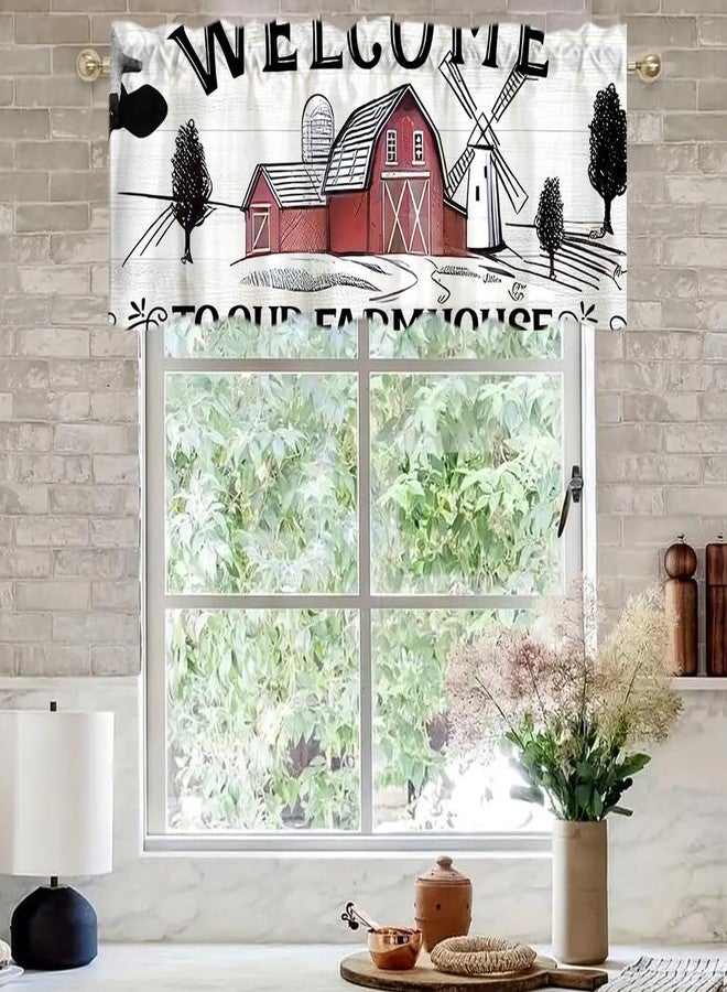 DOTOOMA 54x18 Inches Farmhouse Cow Window Treatment Valance Country Cute Rustic Kitchen Blackout Drapes Bathroom Bedroom Living Room Polyester Fabric Curtains Decorations Supplies - Image 2